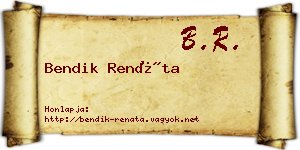 Bendik Renáta névjegykártya