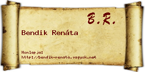 Bendik Renáta névjegykártya